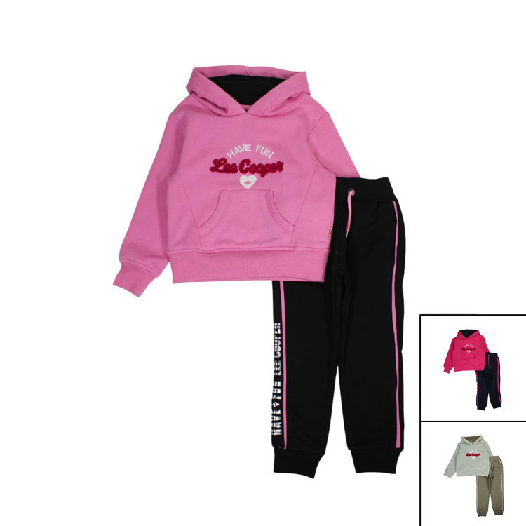 Picture of LC12188- LEE COOPER GIRLS HOODY FLEECY TRACKSUIT